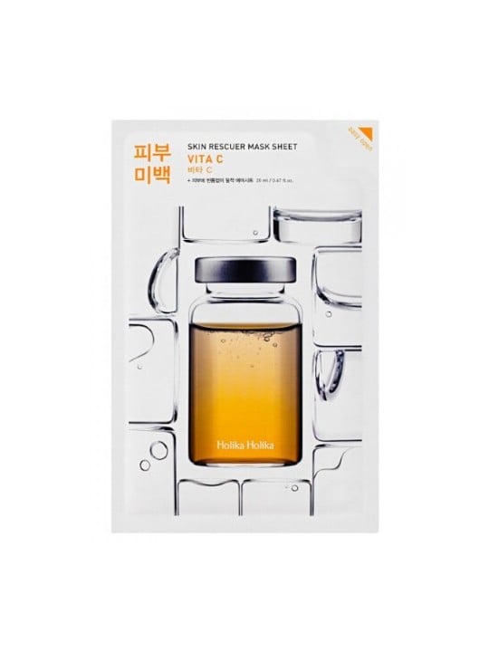 Holika Holika Skin Rescue Mask Sheet - Maschera in tessuto illuminante con vitamina C. 20ml donna