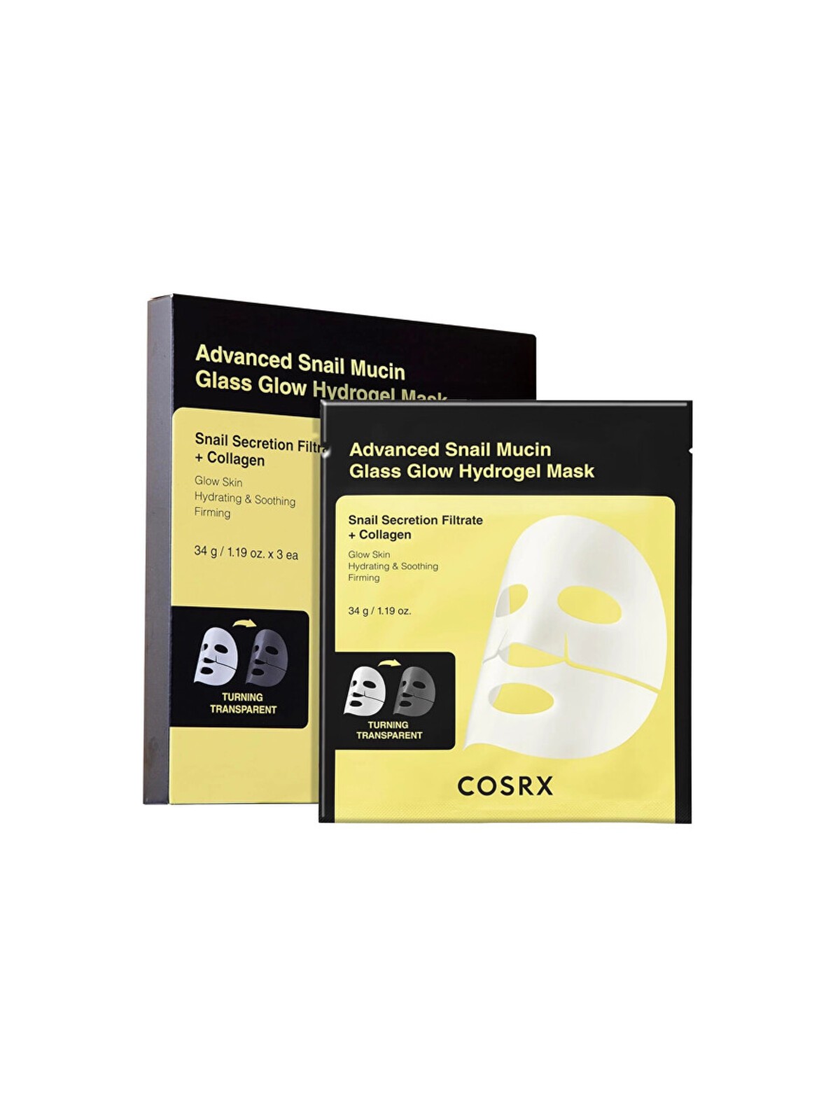 Set di maschere idrogel COSRX Glass Glow - Set di maschere viso 34,0 g donna