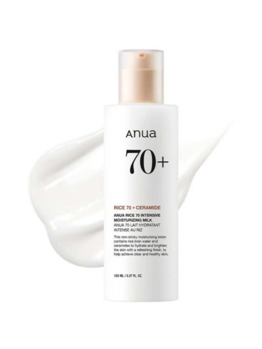 Anua Rice 70 + Ceramide Intensive Moisturizing Milk - Latte idratante per il viso 150ml donna