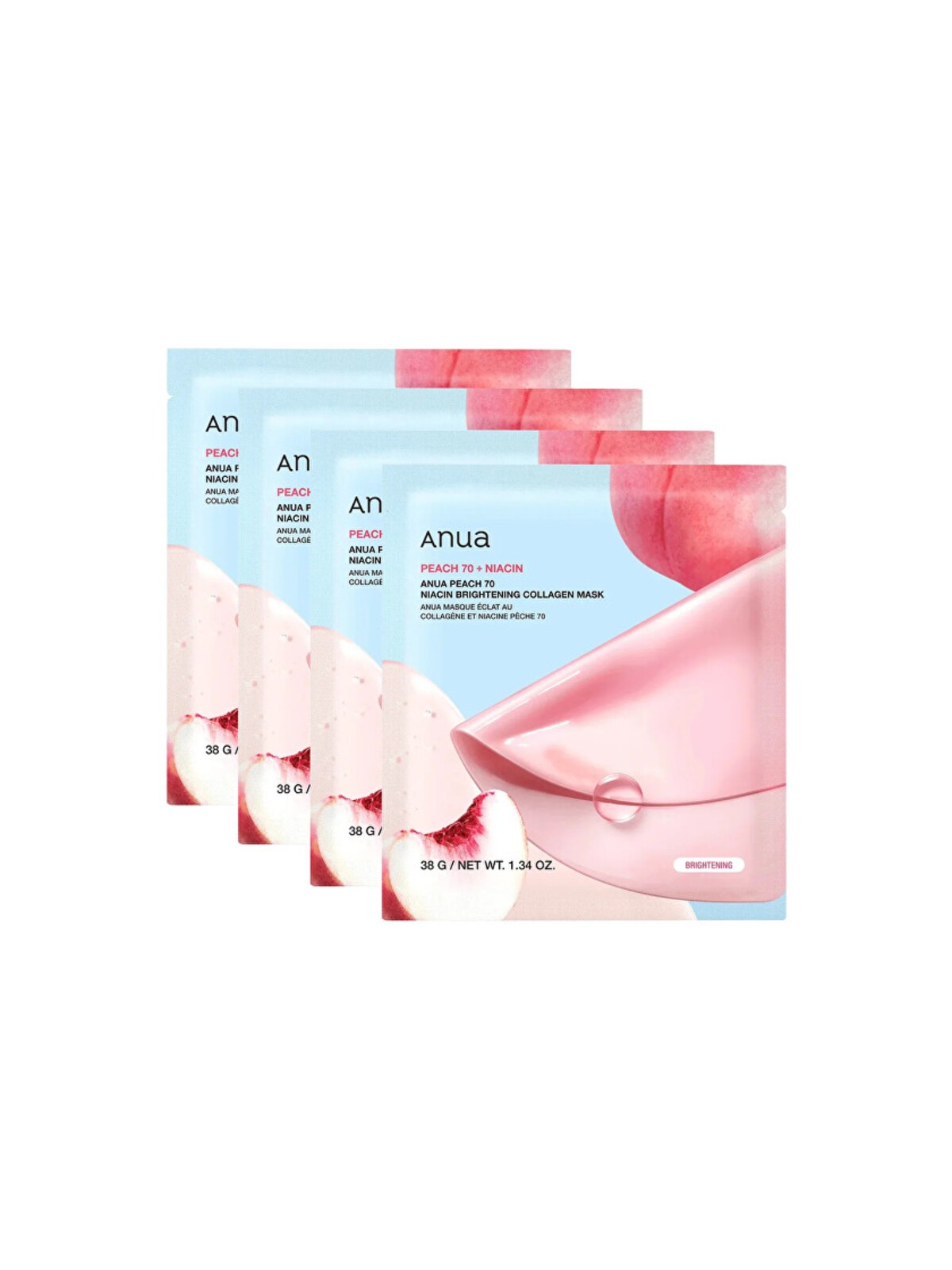 Set di maschere viso illuminanti al collagene e niacina Anua - Set di maschere viso 38,0 g donna