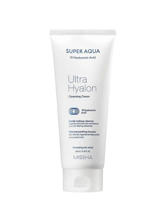 Missha Super Aqua Ultra Hyalon Cleansing Cream - Crema detergente idratante 200ml donna