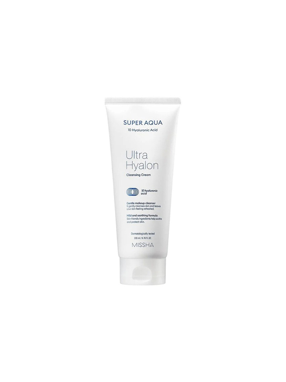 Missha Super Aqua Ultra Hyalon Cleansing Cream - Crema detergente idratante 200ml donna