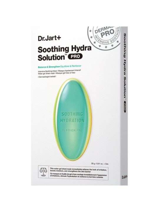 Dr. Jart+ Dermask Soothing Hydra Solution PRO Maschera lenitiva intensiva - Maschera viso rigenerante e idratante 26.0g donna