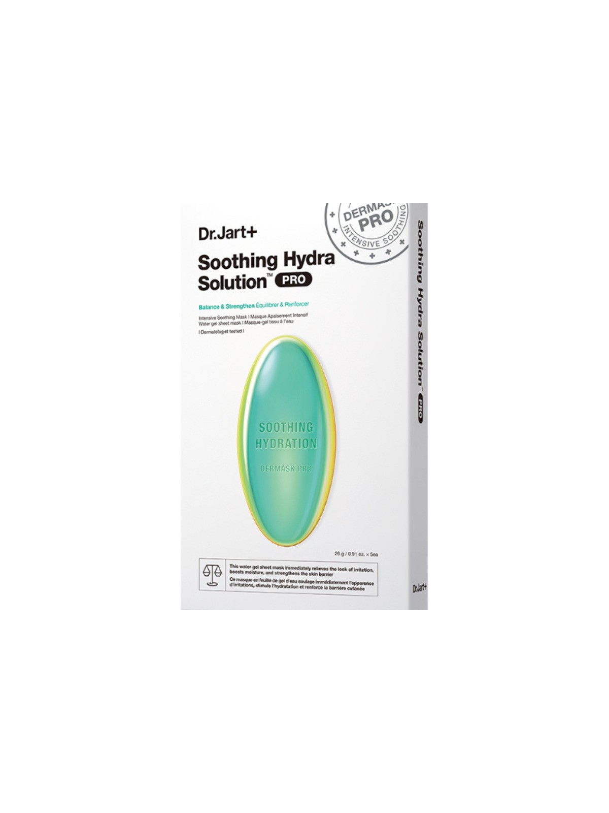Dr. Jart+ Dermask Soothing Hydra Solution PRO Maschera lenitiva intensiva - Maschera viso rigenerante e idratante 26.0g donna