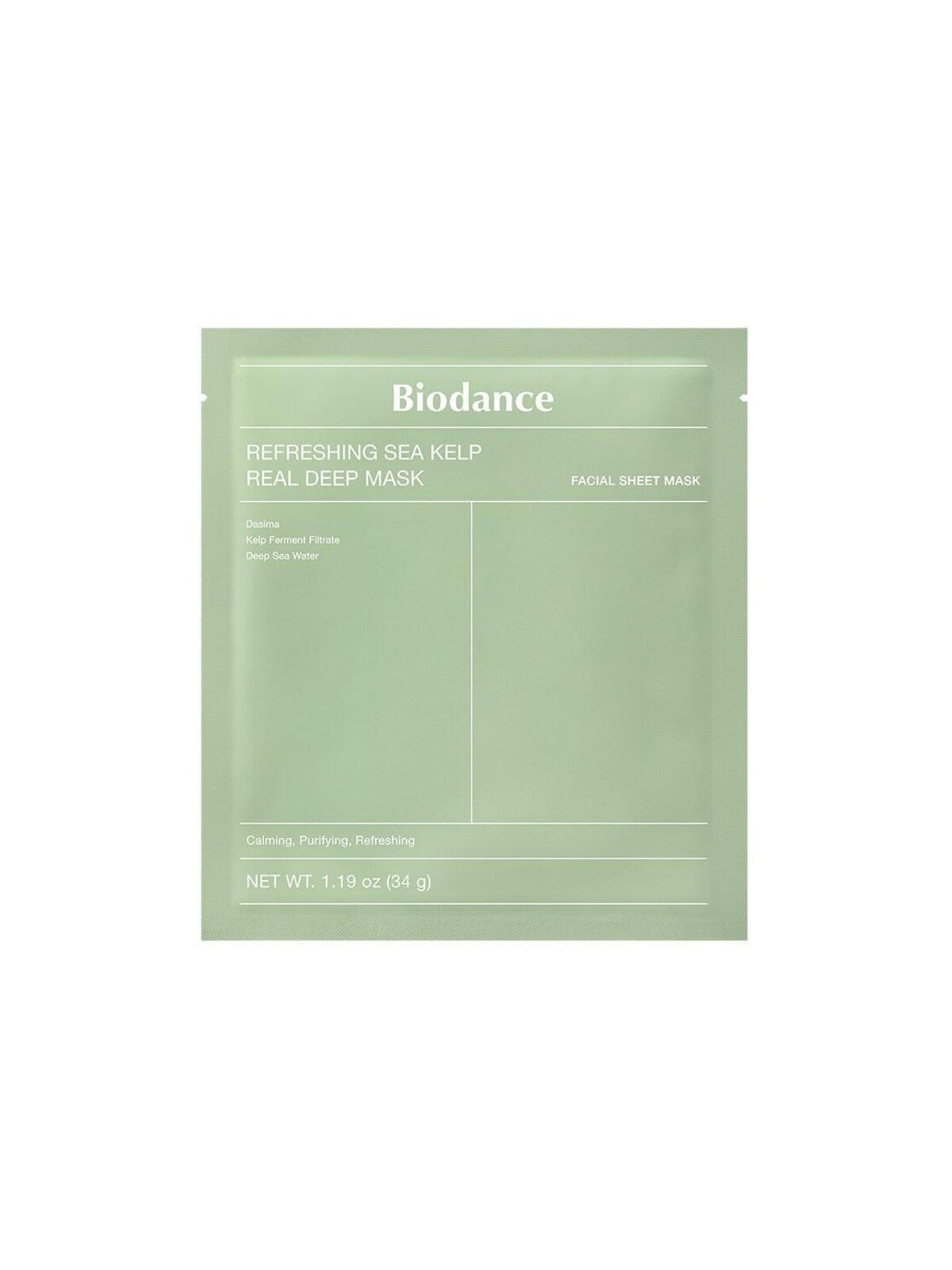 Biodance Refreshing Sea Kelp Real Deep Mask - Maschera viso lenitiva 34.0g donna
