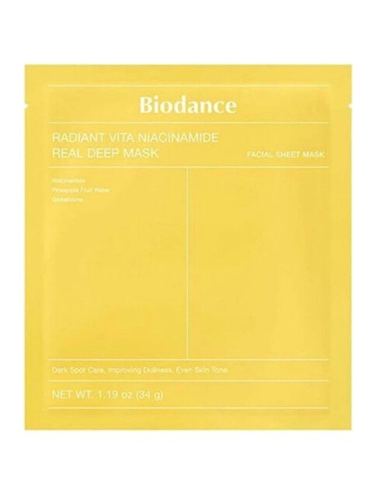 Biodance Radiant Vita Niacinamide Real Deep Mask - Maschera idrogel illuminante 34.0g donna