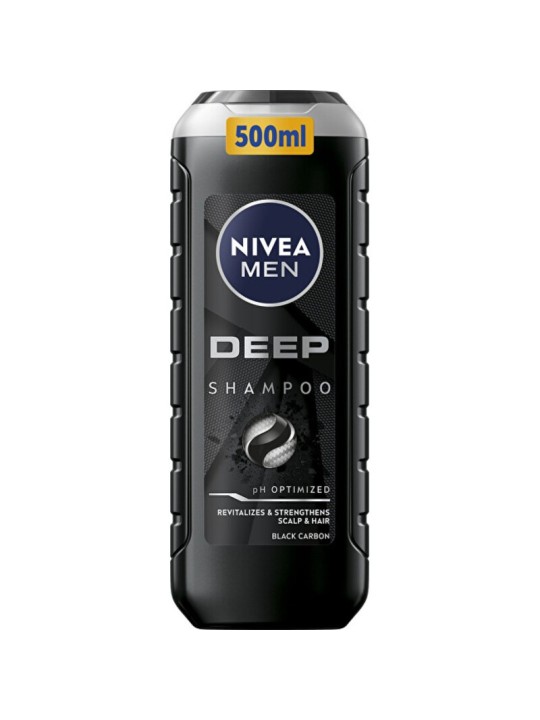 Nivea Men Deep Shampoo - Shampoo rivitalizzante per capelli e cuoio capelluto grassi 500ml uomo