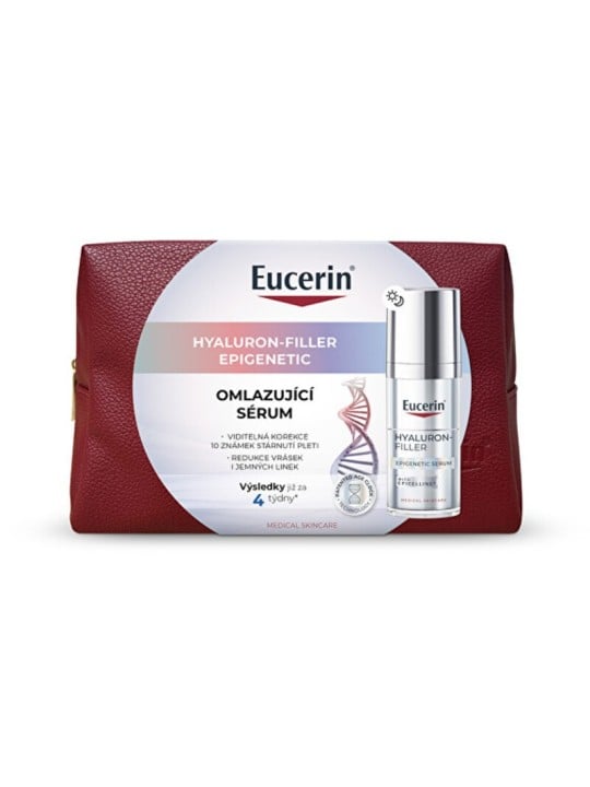 Siero viso ringiovanente Eucerin Hyaluron-Filler Epigenetic Serum con pochette cosmetica 30ml donna