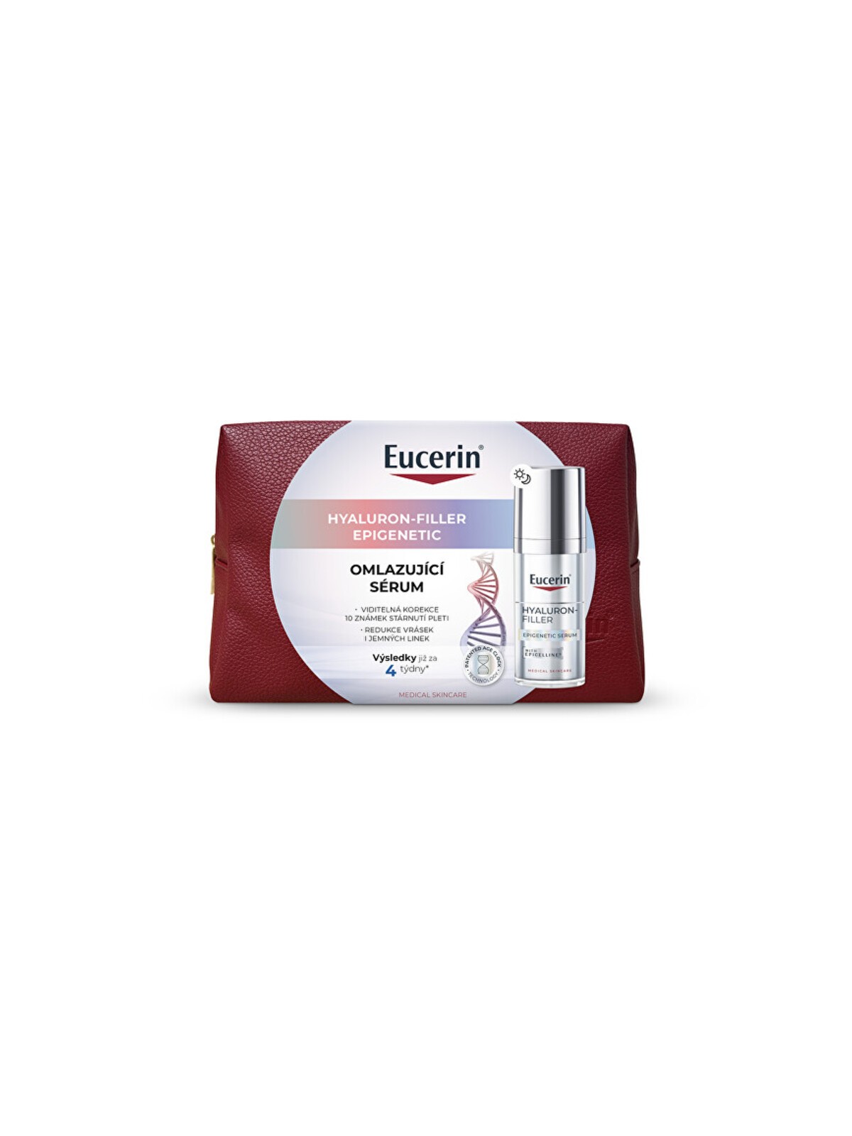 Siero viso ringiovanente Eucerin Hyaluron-Filler Epigenetic Serum con pochette cosmetica 30ml donna