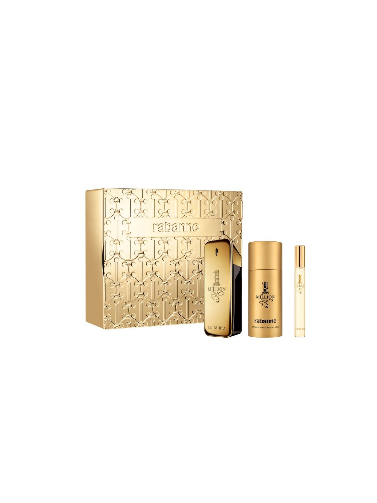 Rabanne 1 million set 3 pezzi Eau de Toilette spray 100 ml + Deodorant spray 150 ml + Eau de Toilette spray 10 ml uomo