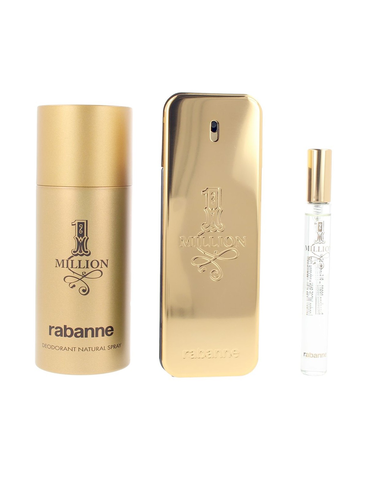 Rabanne 1 million set 3 pezzi Eau de Toilette spray 100 ml + Deodorant spray 150 ml + Eau de Toilette 1 u uomo