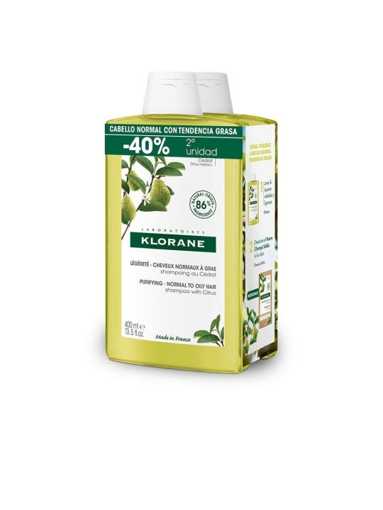 Klorane A LA CIDRA shampoo leggero per capelli normali/grassi duo 2 x 400ml unisex