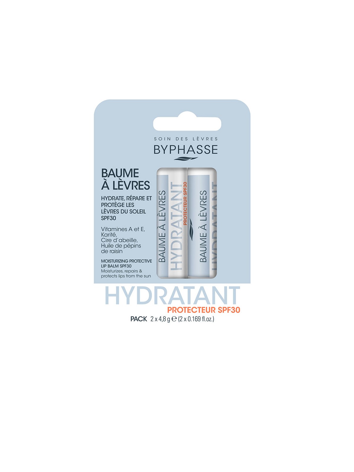 Byphasse Balsamo labbra con protezione SPF30, confezione da 2 unisex