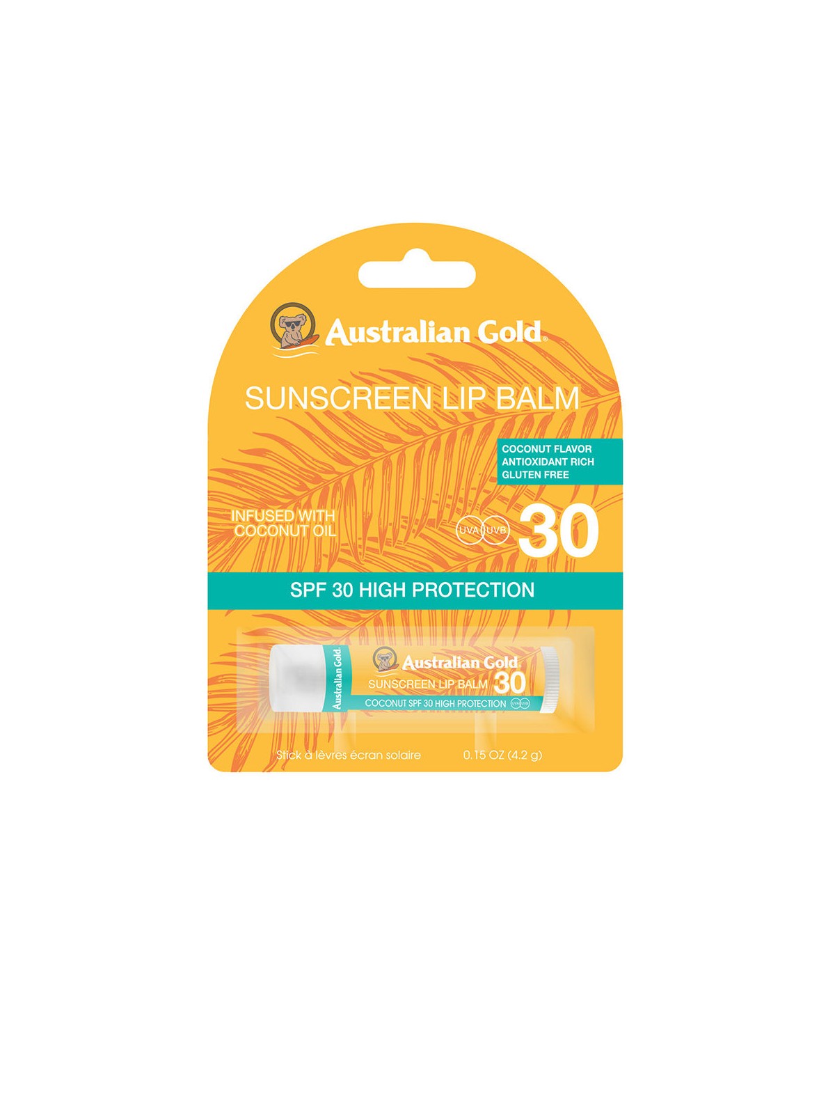 Australian Gold Balsamo labbra SPF30 n.olio di cocco 4,2gr unisex