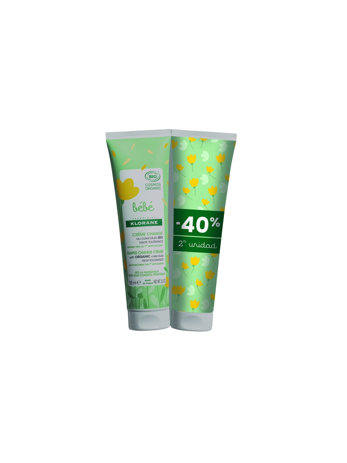 Klorane BÉBÉ BIO crema per pannolini confezione 2 x 100ml unisex