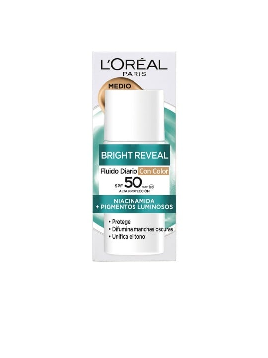 L'Oréal Paris BRIGHT REVEAL NIACINAMIDE fluido giornaliero SPF50 n.medio 50ml unisex