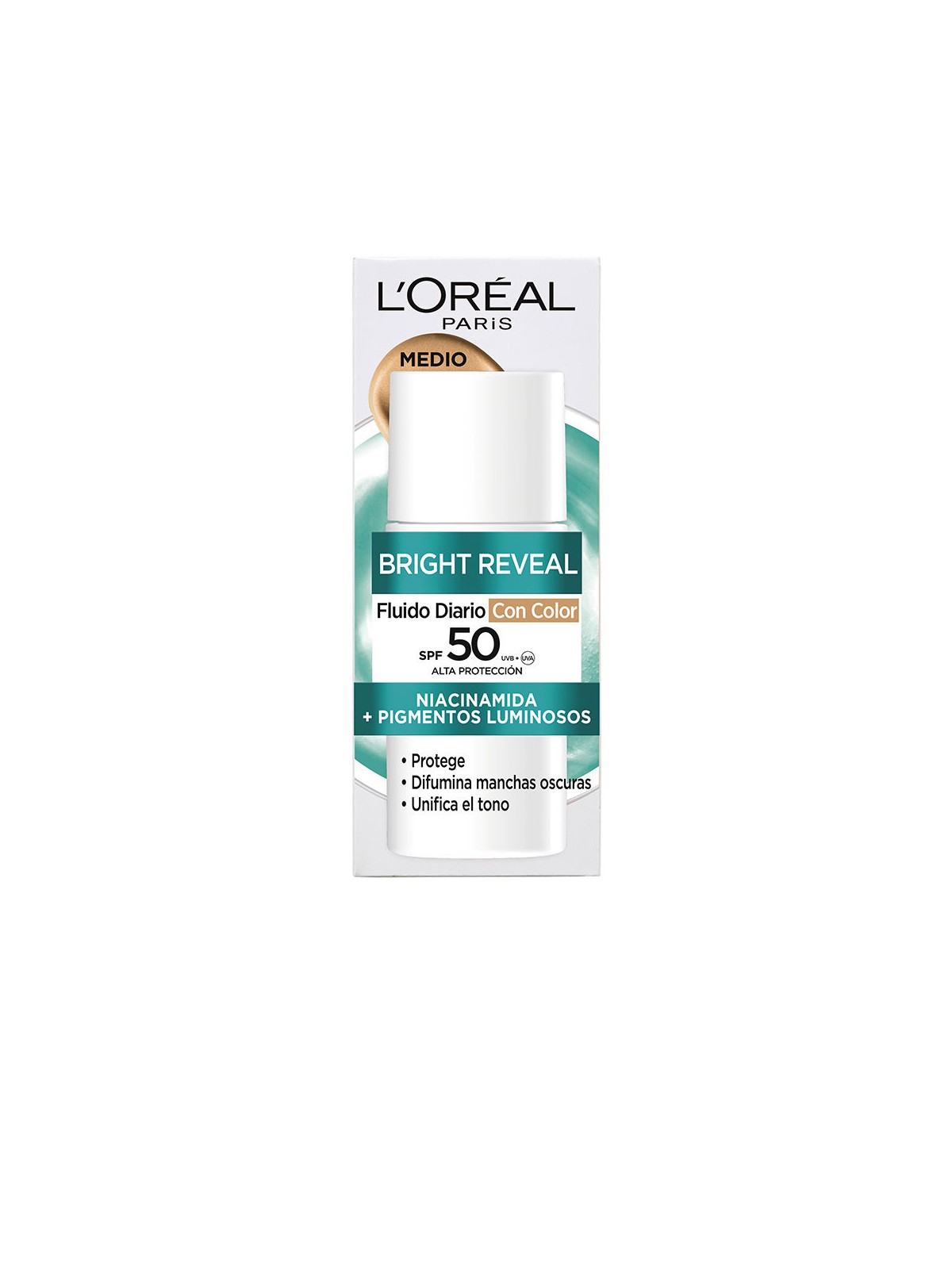 L'Oréal Paris BRIGHT REVEAL NIACINAMIDE fluido giornaliero SPF50 n.medio 50ml unisex