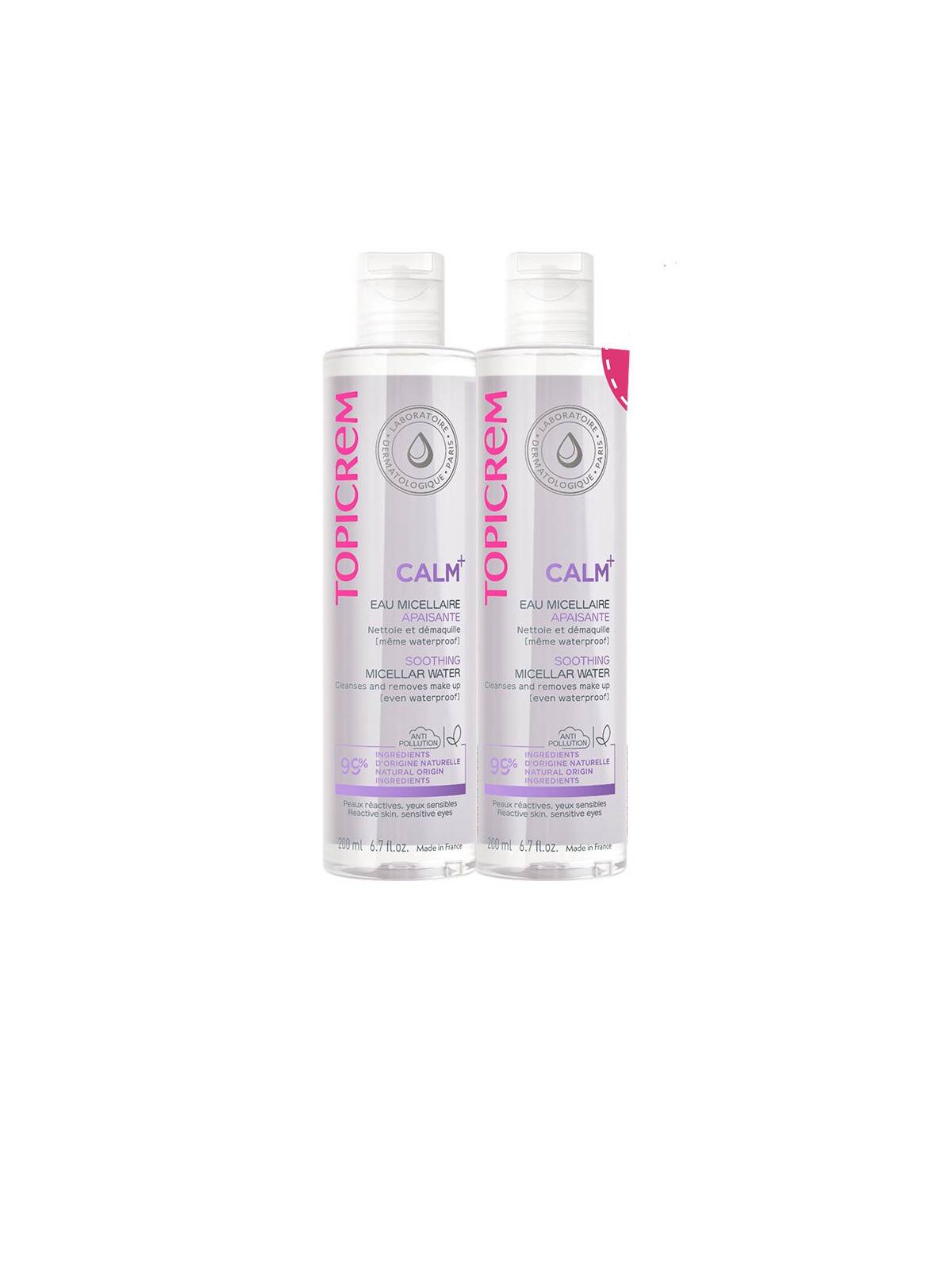 Topicrem CALM+ acqua micellare lenitiva, confezione da 2 x 200ml 2 x 200 ml unisex