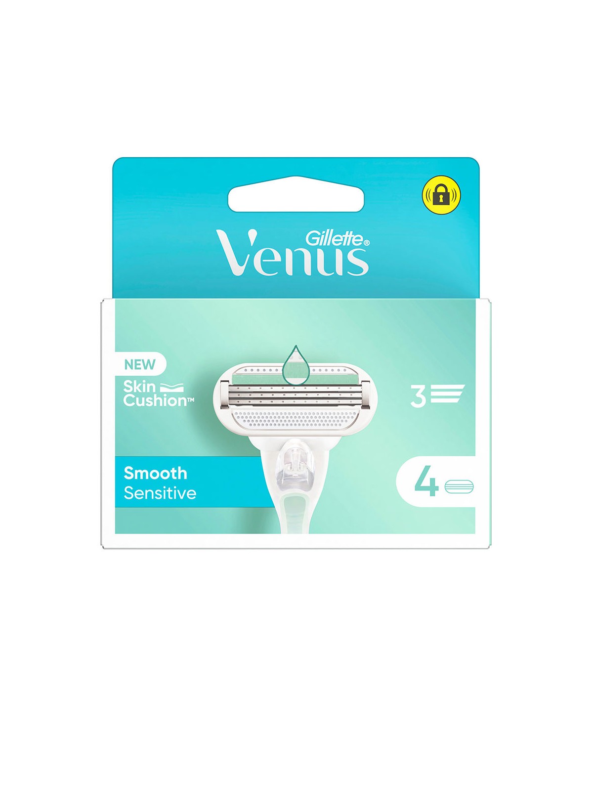 Gillette Caricabatterie GILLETTE VENUS SMOOTH SENSITIVE con 4 ricariche donna