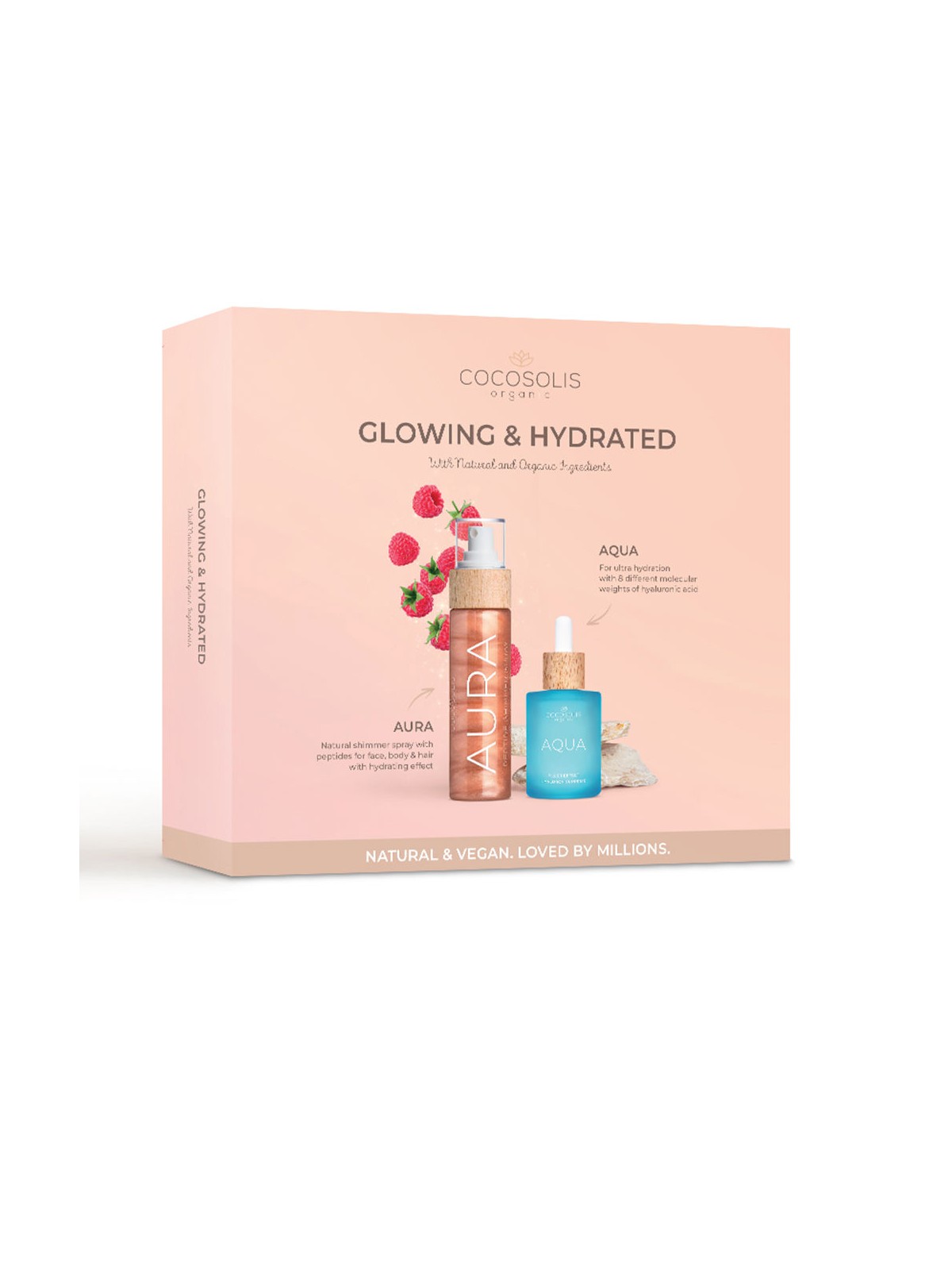 Cocosolis CASSA LUMINOSA E IDRATATA 2 pezzi AURA Peptide Shimmer Spray 100 ml + AQUA Filler-Effect Hyaluron Supreme 50 ml unisex