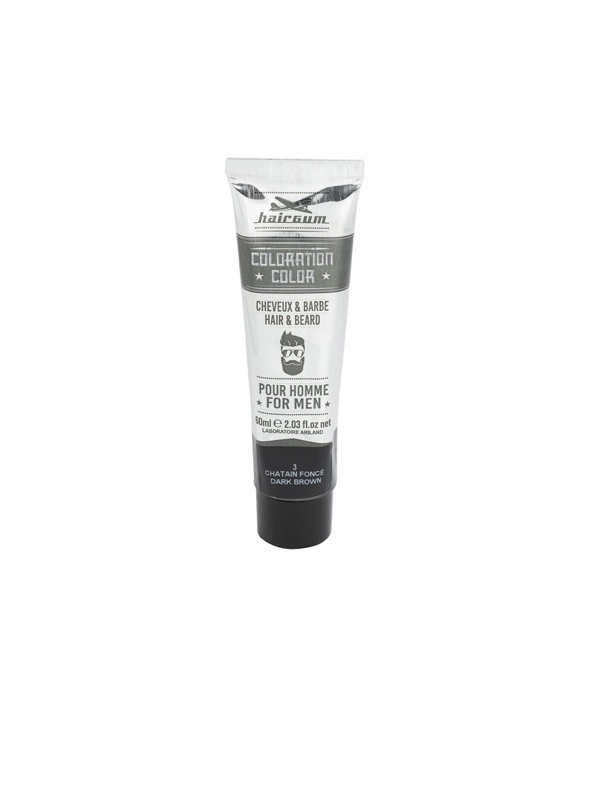 Hairgum COLORAZIONE Tintura per barba e capelli n.3 - Castano scuro 60gr uomo