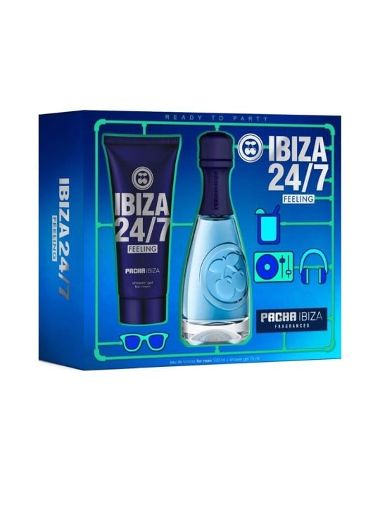 Pacha Completo PACHA FEELING 24/7 MAN, composto da 2 pezzi Eau de Toilette spray 100ml + perfumed shower gel 75ml uomo