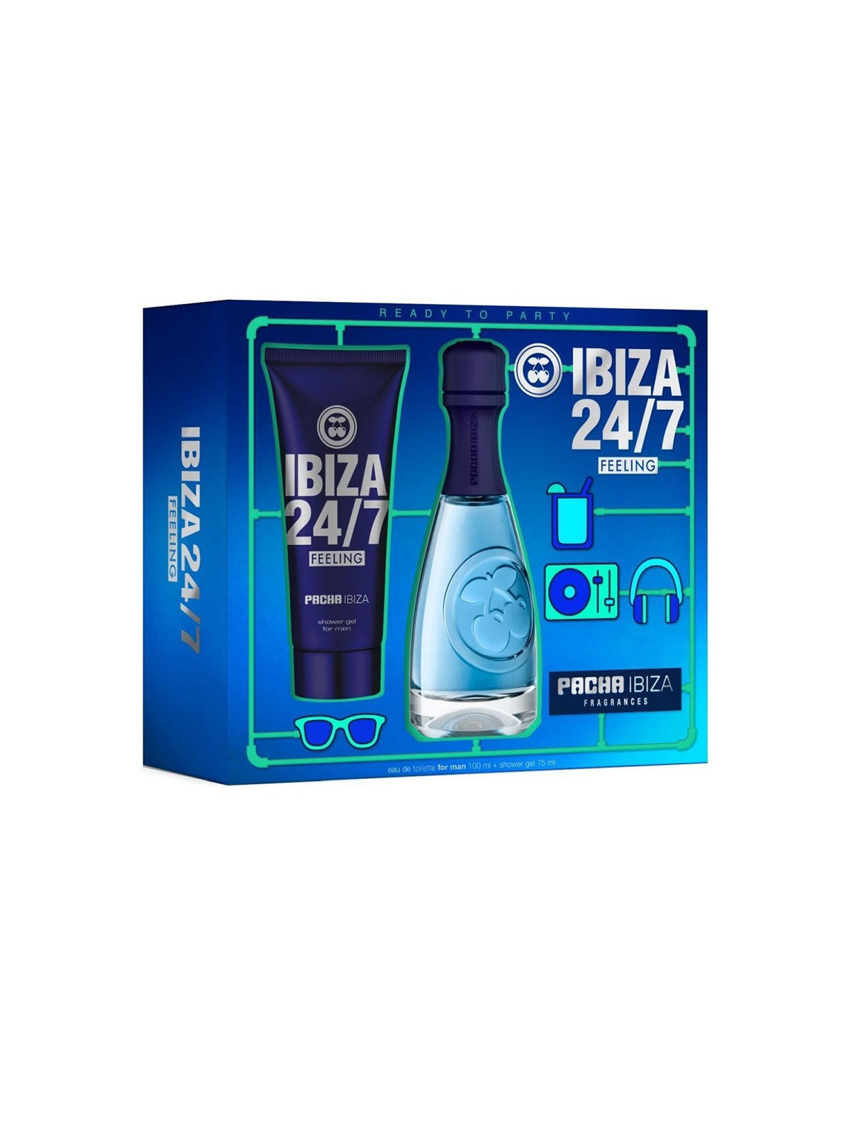 Pacha Completo PACHA FEELING 24/7 MAN, composto da 2 pezzi Eau de Toilette spray 100ml + perfumed shower gel 75ml uomo