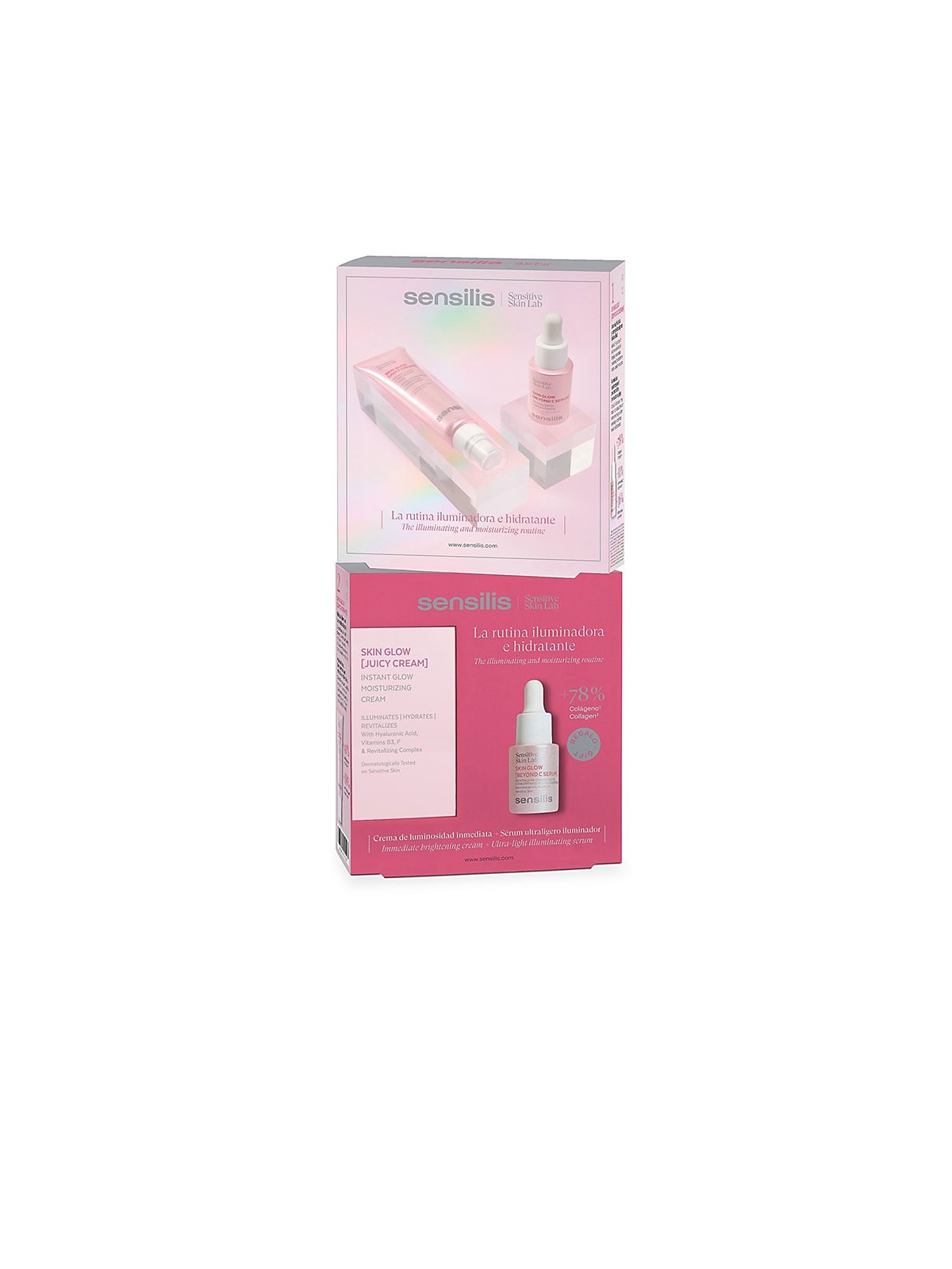 Sensilis CONFEZIONE DA 2 CREME SKIN GLOW JUICY CREAM Cream 50 ml + Serum 15 ml donna
