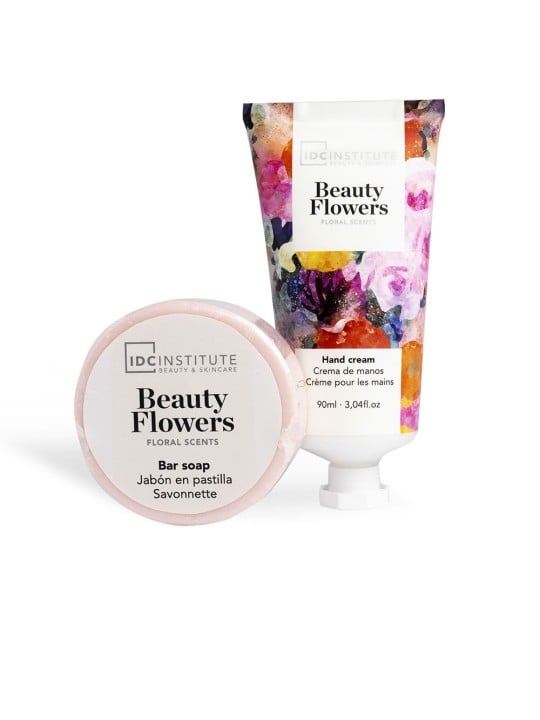 Idc Institute CONFEZIONE DA 3 BROCCHE D'ACQUA CON MOTIVO FIORI 1 bar soap + 90 ml hand cream + decorative watering can unisex