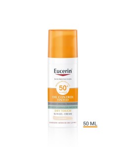 Eucerin Crema gel colorata SPF50+ n.light 50ml con protezione solare, controllo dell'oleosità, effetto asciutto. unisex