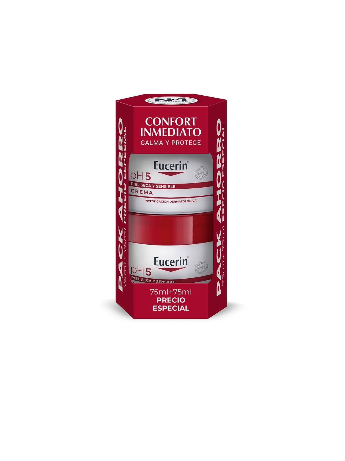 Eucerin Crema per pelli sensibili PH5, confezione da 2 x 75ml 2 x 75 ml unisex