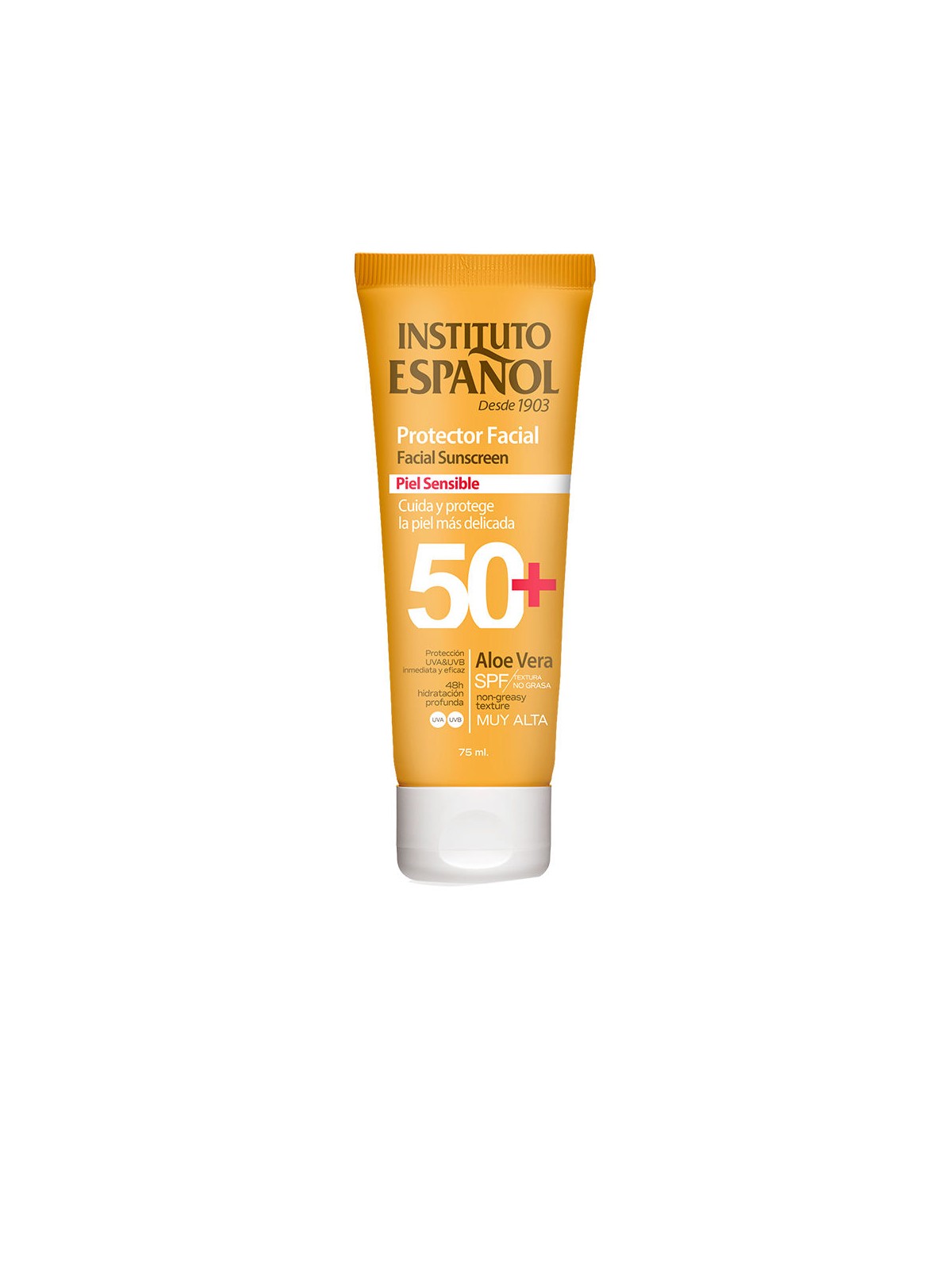 Instituto Español Crema solare per il viso, pelle sensibile SPF50+ 75ml unisex