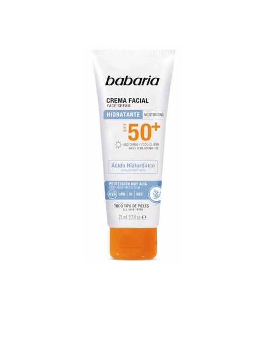 Babaria Crema solare viso all'acido ialuronico SPF50+ 75ml unisex