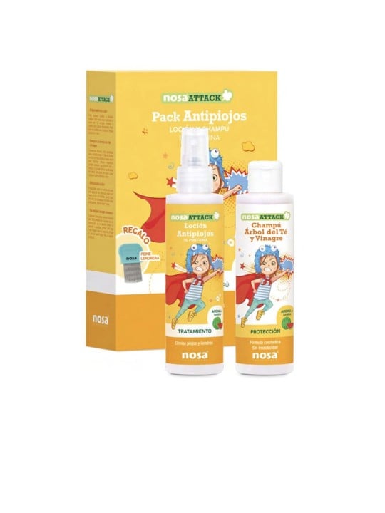 Nosa CUSTODIA ANTIPIDOCCHI ATTACK 2 pezzi 150ml lotion + 150ml anti-lice shampoo unisex