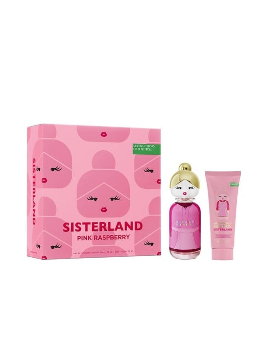 Benetton SET ROSA LAMPONE SISTERLAND 2 pezzi Eau de Toilette spray 80 ml + Perfumed body lotion 75 ml unisex