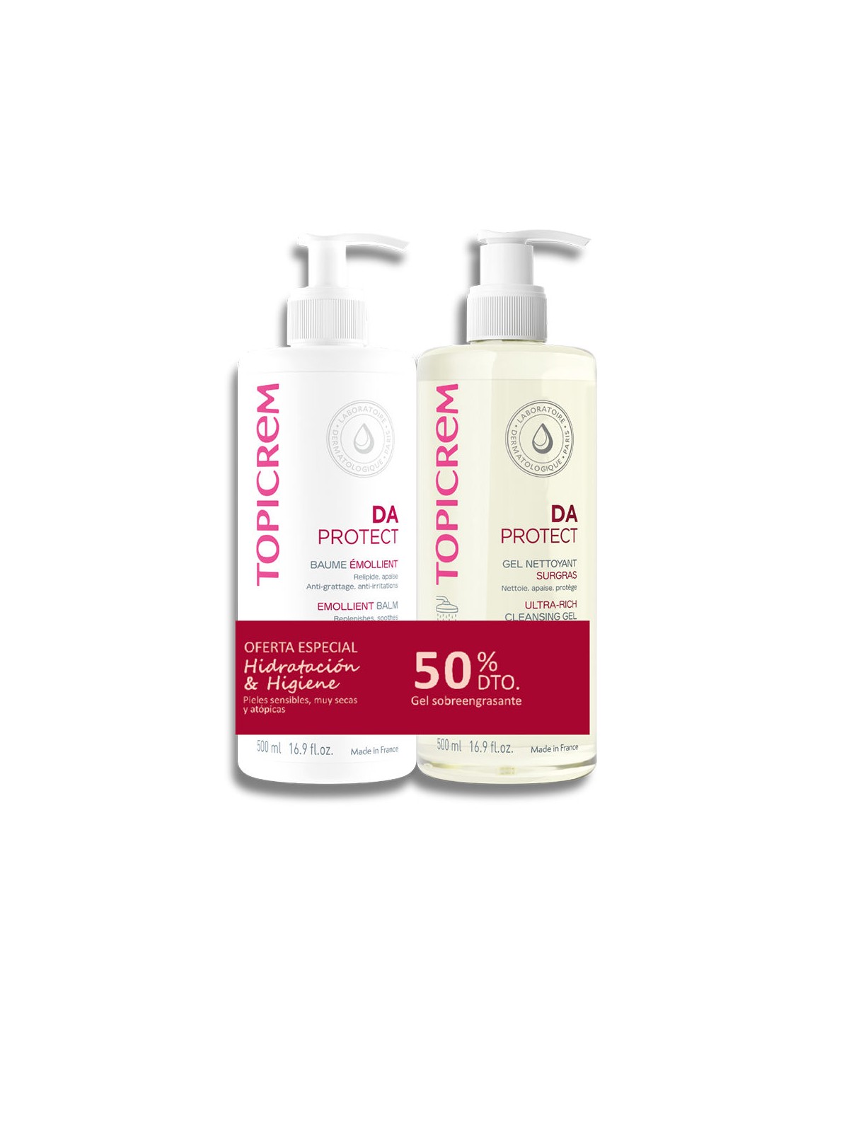 Topicrem DA PROTECT BALSAMO EMOLLIENTE 500ml + GEL DETERGENTE 500ml CONFEZIONE DA 2 Balm 500 ml + Gel 500 ml unisex