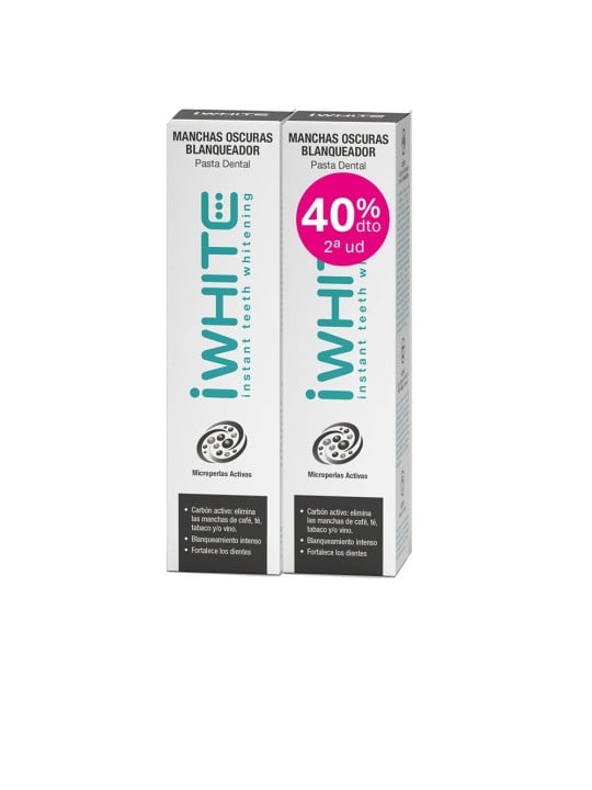 Iwhite Dentifricio per macchie scure e sbiancante, confezione da 2 x 75ml 2 x 75 ml unisex