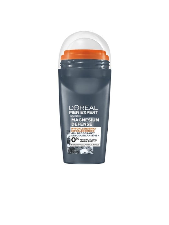 L'Oréal Paris Deodorante roll-on MEN EXPERT MAGNESIUM DEFENSE 0% alcol, durata 48 ore, 50ml uomo
