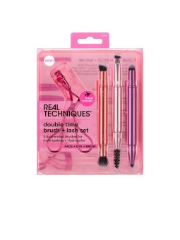 Real Techniques DOPPIO SPAZZOLA + ULTIMA CONFEZIONE 4 pezzi 3 brushes + eyelash curler unisex