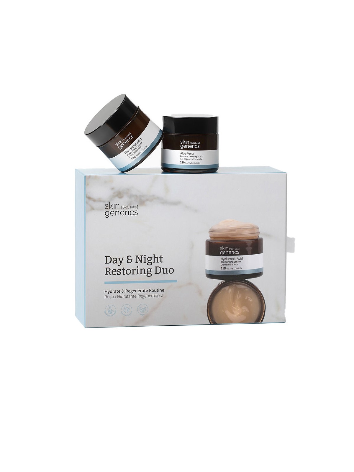 Skin Generics DUO DI RIPARAZIONE GIORNO E NOTTE 2 pezzi Moisturizing cream 50 ml + regenerating night gel 50 ml unisex