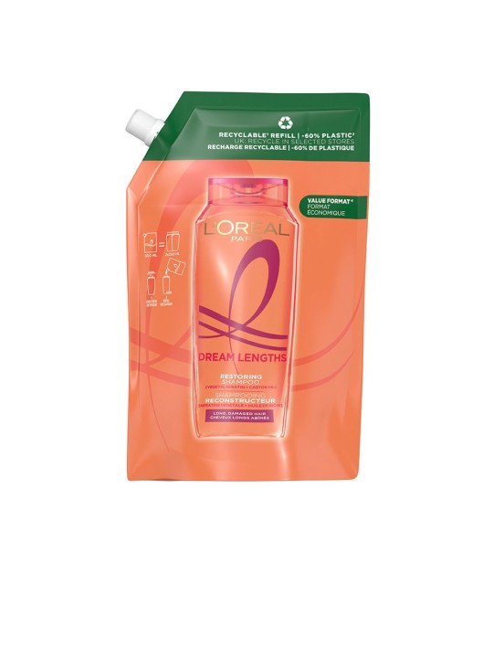 L'Oréal Paris ELVIVE DREAM LONG shampoo ricostruttivo, ricarica ecologica 500ml donna