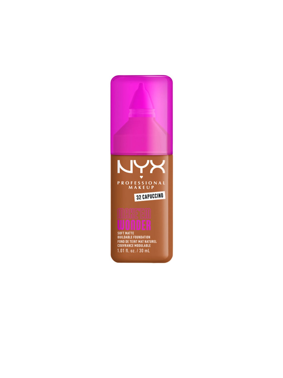 Nyx Professional Make Up Fondotinta MAKE'EM WONDER n.32-Cappuccino 30ml unisex