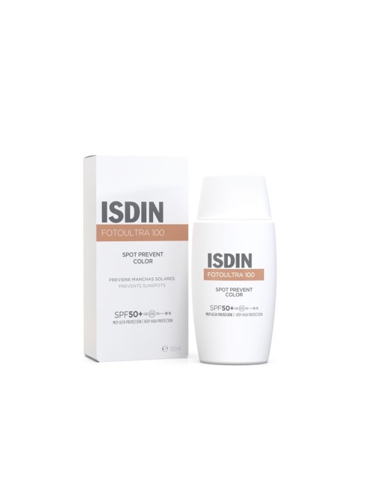 Isdin FOTO ULTRA 100 Crema solare colorata per il viso, previene le macchie solari, SPF50+, 50ml unisex