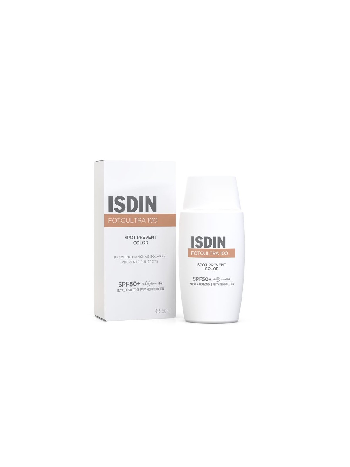 Isdin FOTO ULTRA 100 Crema solare colorata per il viso, previene le macchie solari, SPF50+, 50ml unisex