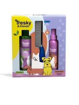 Tresky & Friends KIT DI PULIZIA PER ANIMALI DOMESTICI 3 pezzi Shampoo 200 ml + Fragrance 120 ml + Comb unisex