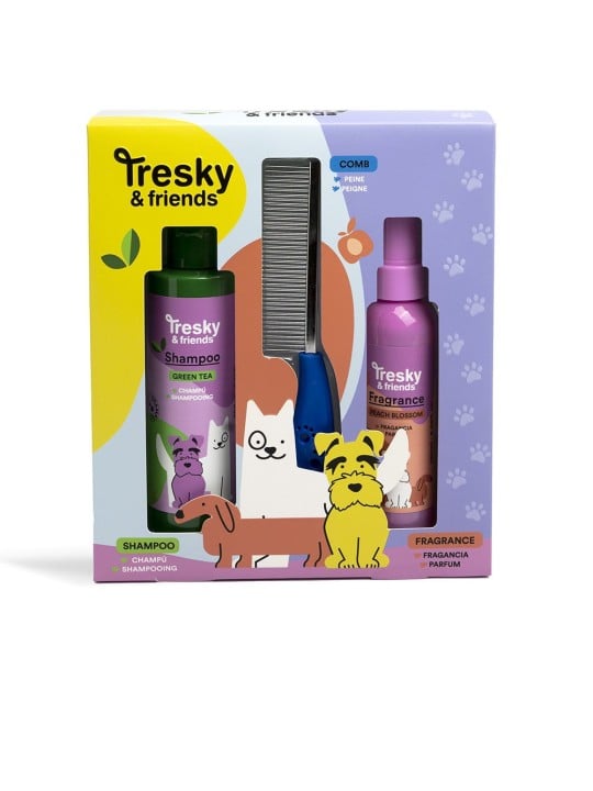 Tresky & Friends KIT DI PULIZIA PER ANIMALI DOMESTICI 3 pezzi Shampoo 200 ml + Fragrance 120 ml + Comb unisex