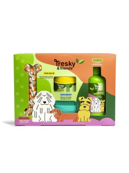 Tresky & Friends KIT DI PULIZIA PER ANIMALI DOMESTICI 4 pezzi Shampoo 300 ml + Paw Balm 150 gr + Brush + Clothes bone unisex