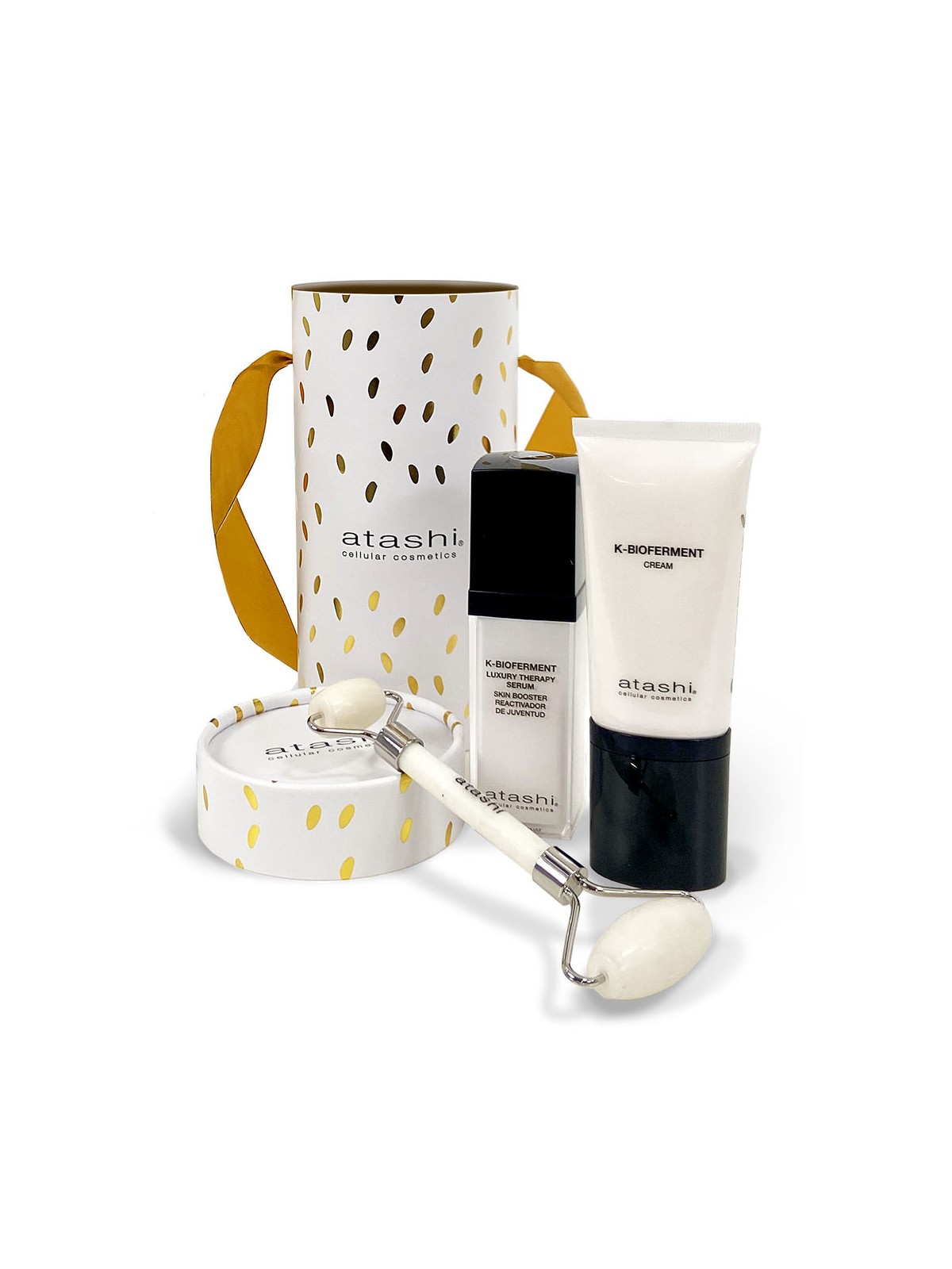 Atashi KIT K-BIOFERMENT 3 pezzi Cream 50 ml + Serum 30 ml + Jade Roller 1 unit donna