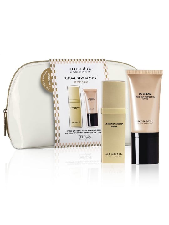 Atashi L'ESSENZA ETERNA SIERO ANTI-ETÀ SET 3 pezzi Serum 30 ml + Tinted cream 50 ml + Toiletry bag 1 unit donna