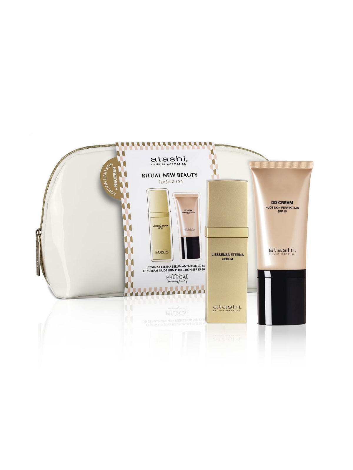 Atashi L'ESSENZA ETERNA SIERO ANTI-ETÀ SET 3 pezzi Serum 30 ml + Tinted cream 50 ml + Toiletry bag 1 unit donna